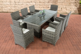 CLP Polyrattan Sitzgruppe Fontana XL,grau-meliert cremeweiß