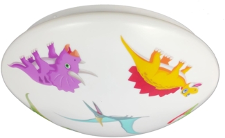 Coole Deckenlampe mit Dino Motiv fürs Kinderzimmer, bunt Ø 35cm