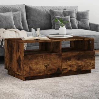 vidaXL Couchtisch mit LED-Leuchten Räuchereiche 90x49x40 cm 839837