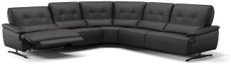 Sofanella Wohnlandschaft PERLO Ledercouch Ecksofa Eckcouch in Schwarz M: 312 x 312 Breite