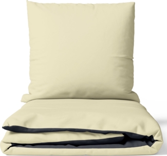 Leonado Vicenti Bettwäsche 135x200, 155x220, 200x200 und 200x220 cm, Baumwolle, 2 teilig, Unifarben mit Wendeseite und Reißverschluss