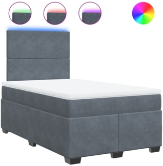 vidaXL Boxspringbett mit Matratze Dunkelgrau 120x200 cm Samt 3293177