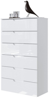 Newroom Kommode Milano, Weiß Hochlglanz Sideboard Vintage Industrial Highboard Anrichte