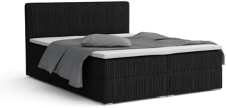 Deine Möbel 24 Boxspringbett LON IV Boxspring Komplettbett Polsterbett Bonellfederkernmatratzen (Cord Beige Creme Grau Dunkelgrau Graphit Schwarz, 3-St, Boxbett Cord Cord-Samt 140x200 160x200 180x200 200x200), inkl. Bettkasten Topper Matratzen H3 H4