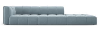 Micadoni Modulares Sofa Serena 4-Sitzer offene Seite Rechts Samtstoff Hellblau