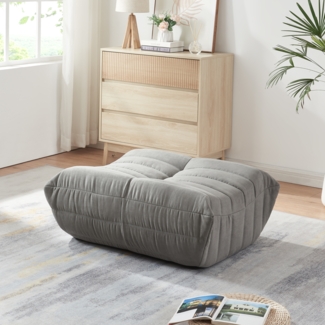 Fußhocker Kodsø 35x80x65 cm Mikrofaser Grau [en. casa]