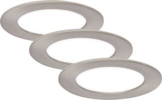 Di-Ka LED Einbauleuchte Flat-In 3er Set nickel-matt Ø 12 cm 7W