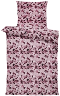 One Home Bettwäsche Blumen Winter, Biber, 2 teilig, geblümt florales Design, kuschelig warme weiche Baumwolle Flanell