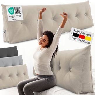 ELONEO Rückenkissen Bett- und Rückenstützkissen >Sand< 160cm
