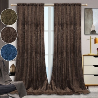 BTTO V&G Vorhang Gardinen Blickdicht Vorhang Samt Velvet Kräuselband, (2 St), blickdicht, Vorhang Wohnzimmer