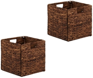 CARO-Möbel Dekokiste CAO (Set), Korb CAO geflochtene Wasserhyazinthe braun Aufbewahrung