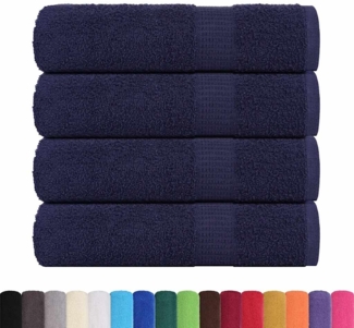 vidaXL Duschtücher 4 Stk. Marineblau 70x140 cm 360 g/m² 100% Baumwolle 136786