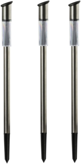 3x LED Edelstahl Solarleuchte 57cm Solarlampe Solar Lampe IP44 Gartenbeleuchtung