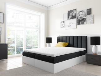 Boxspringbett GABRIEL 120x200 cm Schwarz-Weiss