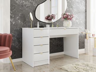 Mirjan24 'Tireno' Schreibtisch mit 5 Schubladen, Weiß, 76 x 55 x 120 cm