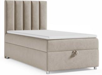 Best for Home Boxspringbett K10 SINGLE mit Bettkasten [ohne Kopfteil] (Beige 100x200)