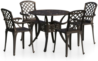 vidaXL 5-tlg. Bistro-Set Aluminiumguss Bronzen 3070610