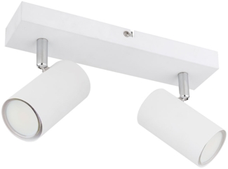 Deckenstrahler, Metall, verchromt, weiß, L 26 cm