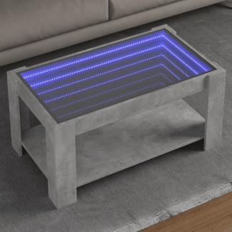 vidaXL LED-Couchtisch Betongrau 93x53x45 cm Holzwerkstoff 847556