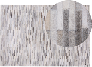 Teppich Kuhfell grau 140x200 cm Patchwork AHILLI