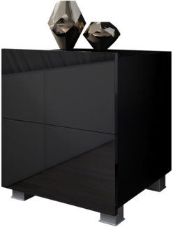 Nachttisch Calabrini BR06 (Farbe: Schwarz / Schwarz Hochglanz)