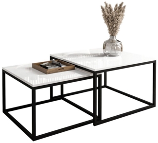 Lookway Couchtisch Yoshi 2in1 mit Hochglanz Platte (2er-Set), Breite: 70 cm und 60 cm