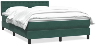 vidaXL Boxspringbett mit Matratze Dunkelgrün 140x210 cm Samt 3316596
