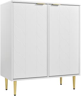 Merax Kommode, Nachtschrank Sideboard mit 2 Türen und 6 Fächer 75x40x90cm