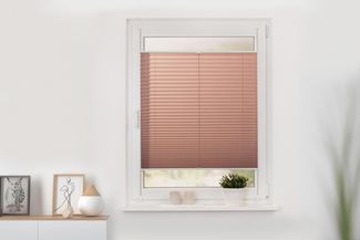 Lichtblick Sonnenschutzsysteme GmbH Plissee Lyon 90 cm x 220 cm (BxL) Altrosa Tageslicht Crushoptik; einfache Installation mit Klemmträgern; verspannt