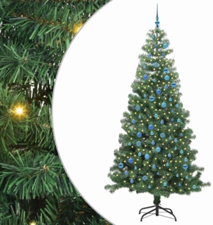 vidaXL Weihnachtsbaum mit 300 LEDs mit Ständer Grün 240 cm PVC 3396405