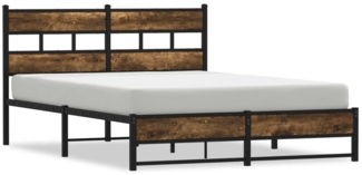 vidaXL Metallbett ohne Matratze Räuchereiche 135x190 cm 4017217