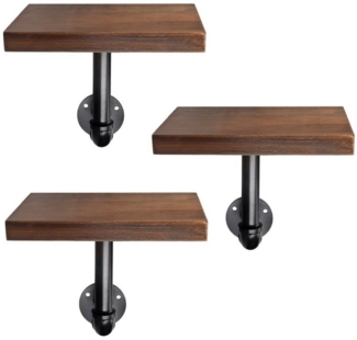 Navaris Wandregal Regal aus Holz und Metall - 3er Set Schweberegal Hängeregal, 1-tlg.
