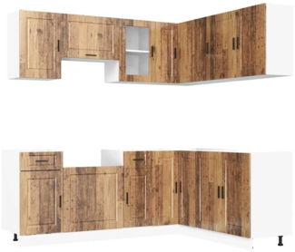 vidaXL 11-tlg. Küchenschrank-Set Porto Altholz-Optik Holzwerkstoff 3314969
