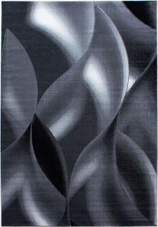 Kurzflor Teppich Pago rechteckig - 140x200 cm - Schwarz