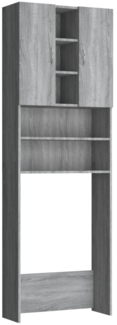 vidaXL Waschmaschinenschrank Grau Sonoma 64x25,5x190 cm 815958