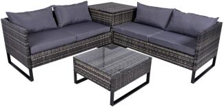 Lounge Eckgruppe RAMIRA Polyrattan Sitzgruppe Garten Möbel Gartenset Garnitur