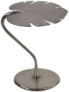 Lesli Living Beistelltisch Beistelltisch Tisch silber Monstera Blüte 43x36x58cm