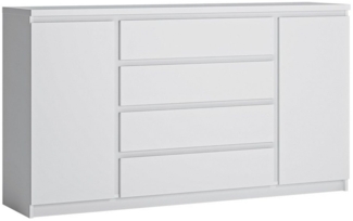 Lomadox Sideboard FORTALEZA-129, in weiß, 2 Türen, 4 Schubladen, B/H/T ca. 165,4/92,9/40 cm