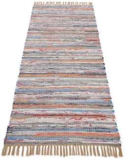 carpetfine Teppich Kelim Chindi, Wendeteppich, rechteckig, Höhe: 6 mm, handgewebt, Fleckerlteppich mit Fransen, auch vielen in Läufergrößen