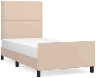 vidaXL Bettgestell mit Kopfteil Kunstleder Braun 90x190 cm