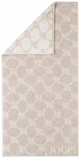 JOOP! Handtuch Waschhandschuh Classic Cornflower Sand 1611 30, Walkfrottier (1-St), Wendedesign, Logo, Flauschig