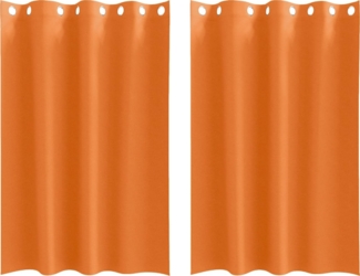vidaXL Verdunkelungs-Vorhänge mit Ringen 2 pcs Helles Orange 4107399
