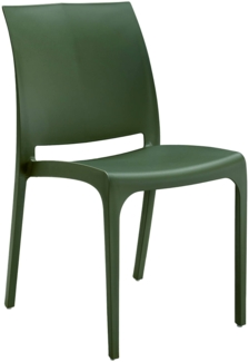 Dmora Gartenstuhl Camo, Gartensitz, Outdoor-Stuhl, Outdoor-Sessel, Made in Italy, 54x46 h80 cm, Grün