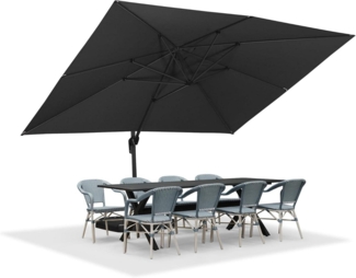 Sonnenschirm Rechteckig 300x400 cm Aluminium Ampelschirm UV-beständig Grau