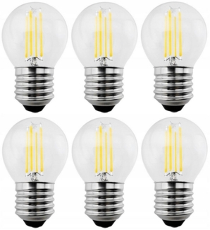 Maclean LED-Leuchtmittel MCE284 WW, E27, 6 St, Retro Edison Filament Glühbirne G45 E27 6W 600lm