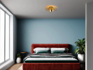 Vente-unique - Deckenleuchte aus Drahtmetall - Goldfarben - H. 18 x Ø 45 cm - ZYMA