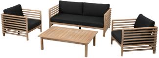 Inko 4-teilige Lounge-Sitzgruppe Jasper Akazienholz Teak-Optik mit Tisch 120x80 cm Loungegruppe