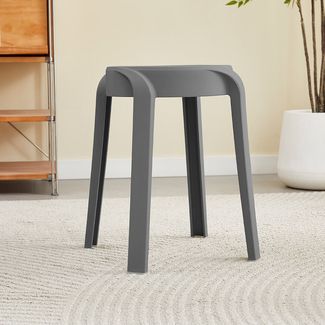 HOME DELUXE Hocker stapelbar NIVO – Grau, 2er Set