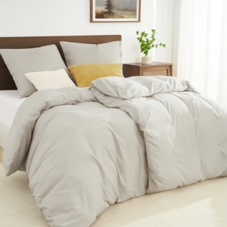 Topfinel Bettwäsche 135x200cm, Seersucker Bettwäsche-Sets, bügelfrei, allergiker, kühlende, 100% Mikrofaser, 4 teilig, Pflegeleicht, kuschelig, weich, Winter Sommer Herbst bedding set