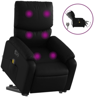 vidaXL Massagesessel mit Aufstehhilfe Elektrisch Schwarz Kunstleder 3204907